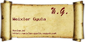 Weixler Gyula névjegykártya